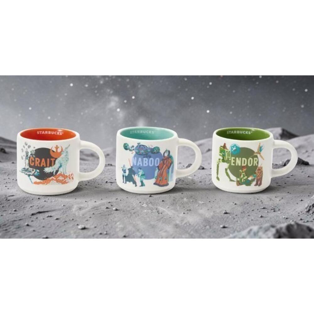 Starbucks Discovery Series Star Wars Ornament Set 3 Crait Naboo and Endor NEW